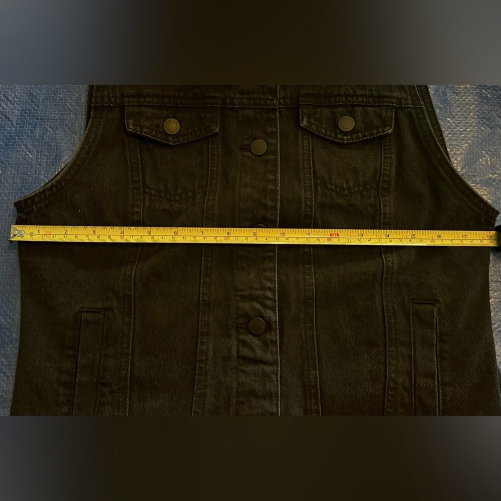 Universal Thread Size Medium Charcoal Black Denim Vest - Picture 7 of 12